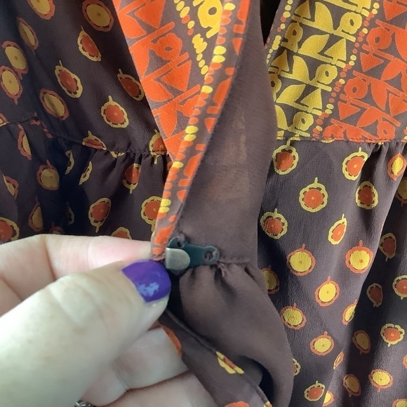 Anna Sui for Target Brown Orange Boho Mini Dress - Picture 5 of 7